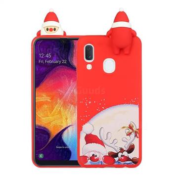 Santa Claus Elk Christmas Xmax Soft 3D Doll Silicone Case for Samsung Galaxy A20s