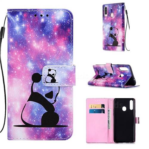 Panda Baby Matte Leather Wallet Phone Case for Samsung Galaxy A20s
