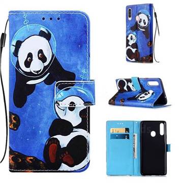Undersea Panda Matte Leather Wallet Phone Case for Samsung Galaxy A20s