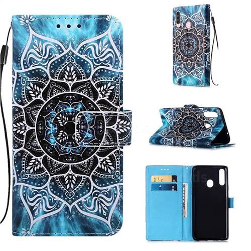 Underwater Mandala Matte Leather Wallet Phone Case for Samsung Galaxy A20s
