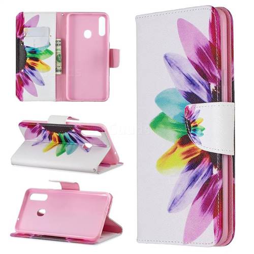 Seven-color Flowers Leather Wallet Case for Samsung Galaxy A20s
