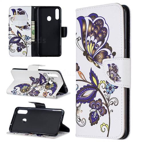 Butterflies and Flowers Leather Wallet Case for Samsung Galaxy A20s