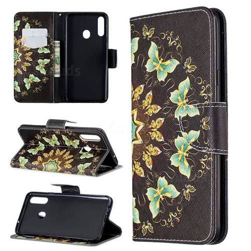 Circle Butterflies Leather Wallet Case for Samsung Galaxy A20s