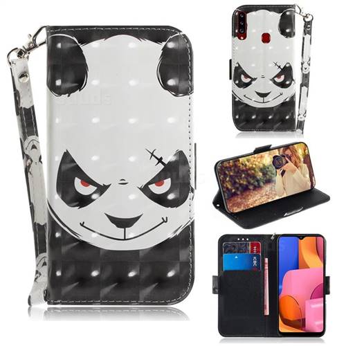 Angry Bear 3D Painted Leather Wallet Phone Case for Samsung Galaxy A20s