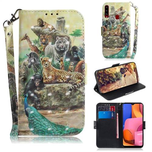 Beast Zoo 3D Painted Leather Wallet Phone Case for Samsung Galaxy A20s