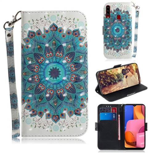 Peacock Mandala 3D Painted Leather Wallet Phone Case for Samsung Galaxy A20s
