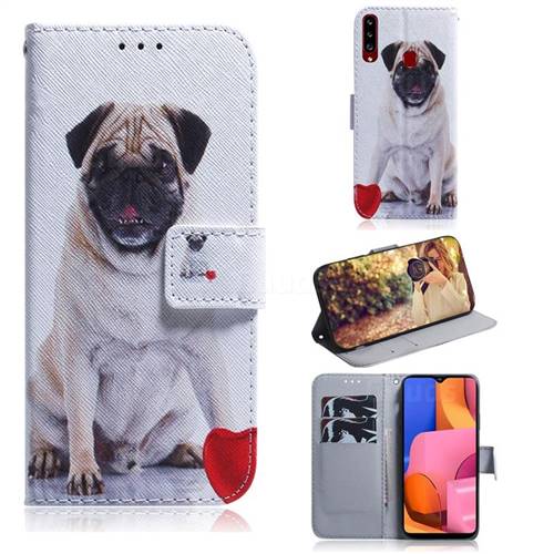 Pug Dog PU Leather Wallet Case for Samsung Galaxy A20s
