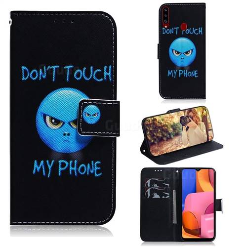 Not Touch My Phone PU Leather Wallet Case for Samsung Galaxy A20s
