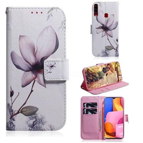 Magnolia Flower PU Leather Wallet Case for Samsung Galaxy A20s