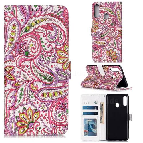 Pepper Flowers 3D Relief Oil PU Leather Wallet Case for Samsung Galaxy A20s