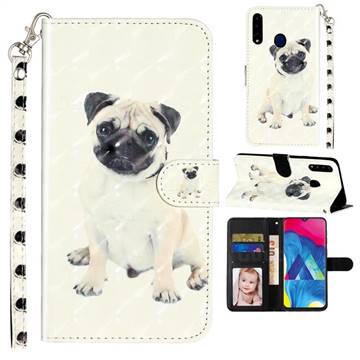 Pug Dog 3D Leather Phone Holster Wallet Case for Samsung Galaxy A20s