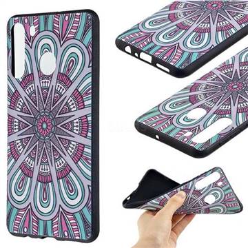 Mandala 3D Embossed Relief Black Soft Back Cover for Samsung Galaxy A21