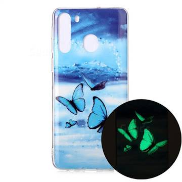 Flying Butterflies Noctilucent Soft TPU Back Cover for Samsung Galaxy A21