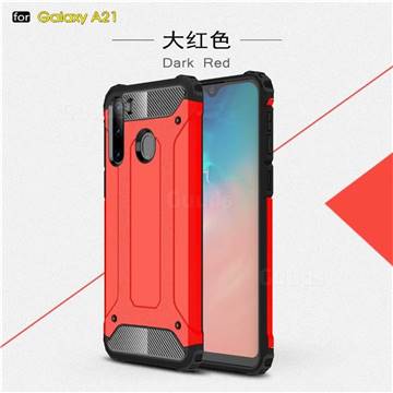 King Kong Armor Premium Shockproof Dual Layer Rugged Hard Cover for Samsung Galaxy A21 - Big Red