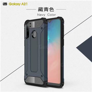 King Kong Armor Premium Shockproof Dual Layer Rugged Hard Cover for Samsung Galaxy A21 - Navy