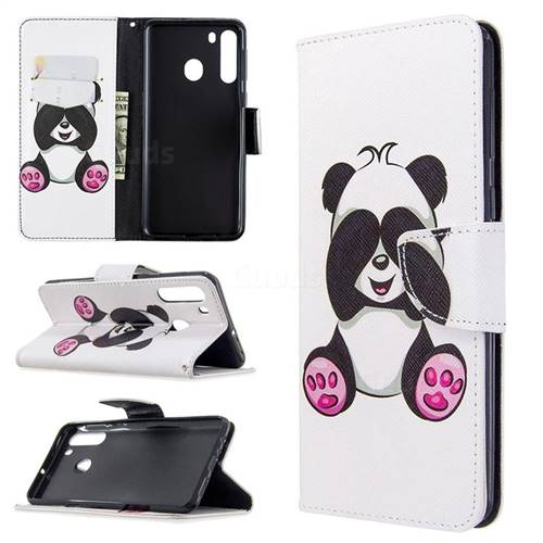 Lovely Panda Leather Wallet Case for Samsung Galaxy A21