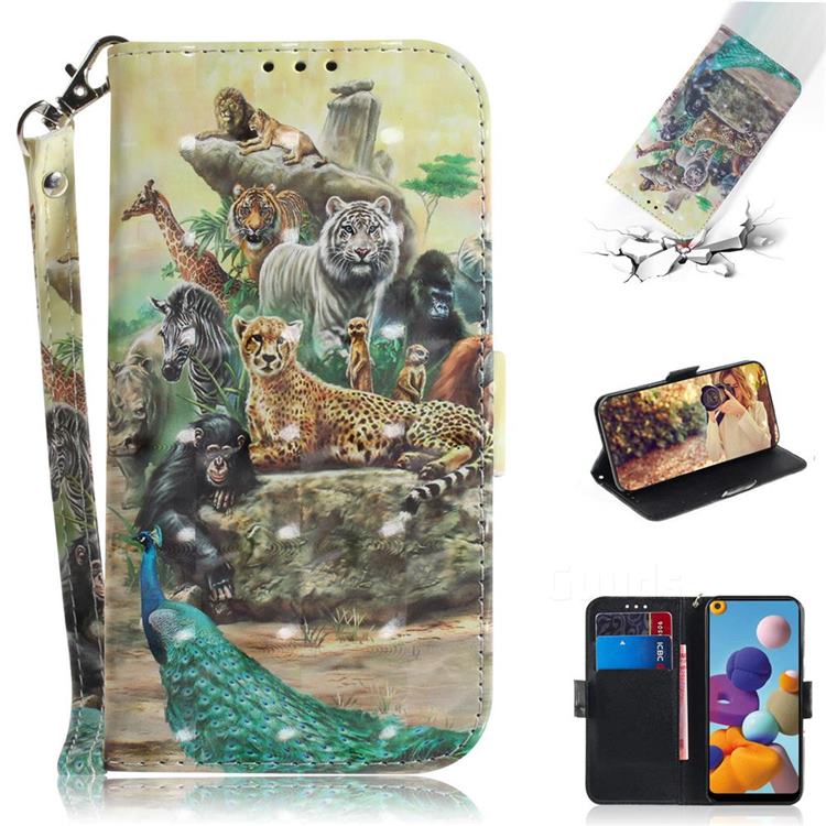 Beast Zoo 3D Painted Leather Wallet Phone Case for Samsung Galaxy A21