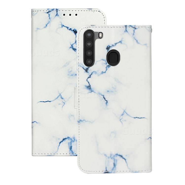 Soft White Marble PU Leather Wallet Case for Samsung Galaxy A21