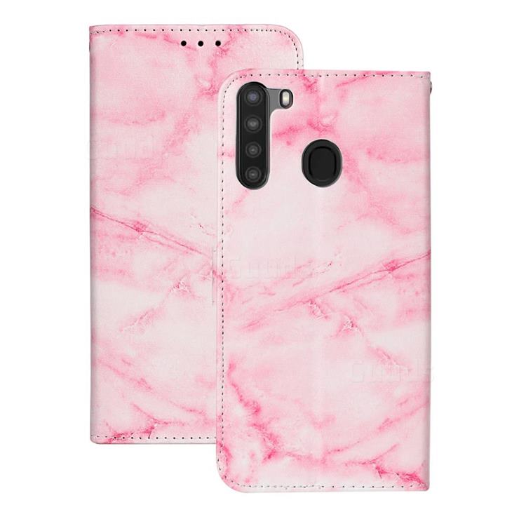 Pink Marble PU Leather Wallet Case for Samsung Galaxy A21
