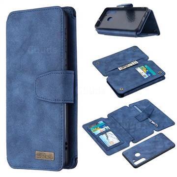 Binfen Color BF07 Frosted Zipper Bag Multifunction Leather Phone Wallet for Samsung Galaxy A21 - Blue