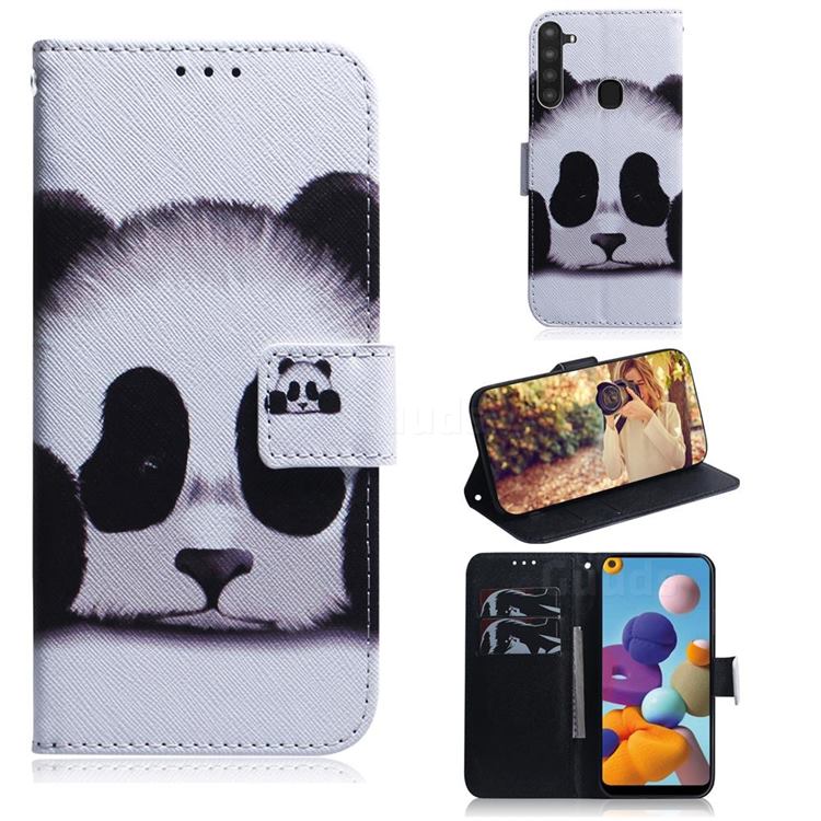 Sleeping Panda PU Leather Wallet Case for Samsung Galaxy A21