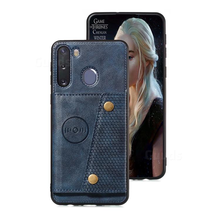 Retro Multifunction Card Slots Stand Leather Coated Phone Back