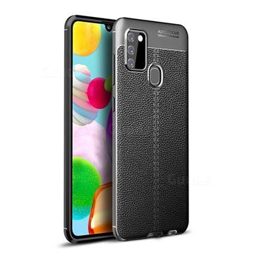 Luxury Auto Focus Litchi Texture Silicone TPU Back Cover for Samsung Galaxy A21s - Black