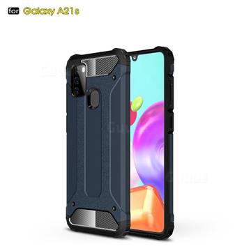 King Kong Armor Premium Shockproof Dual Layer Rugged Hard Cover for Samsung Galaxy A21s - Navy