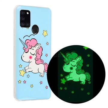 Stars Unicorn Noctilucent Soft TPU Back Cover for Samsung Galaxy A21s