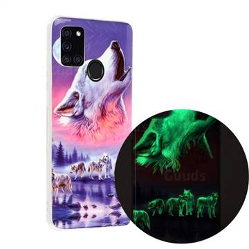Wolf Howling Noctilucent Soft TPU Back Cover for Samsung Galaxy A21s