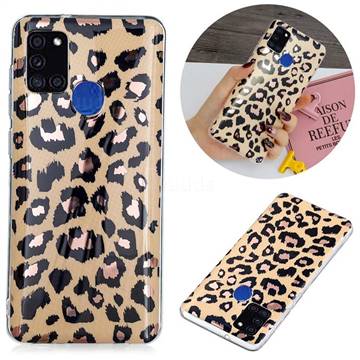 Leopard Galvanized Rose Gold Marble Phone Back Cover for Samsung Galaxy A21s