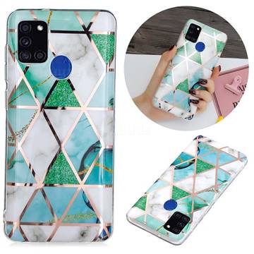 Green White Galvanized Rose Gold Marble Phone Back Cover for Samsung Galaxy A21s