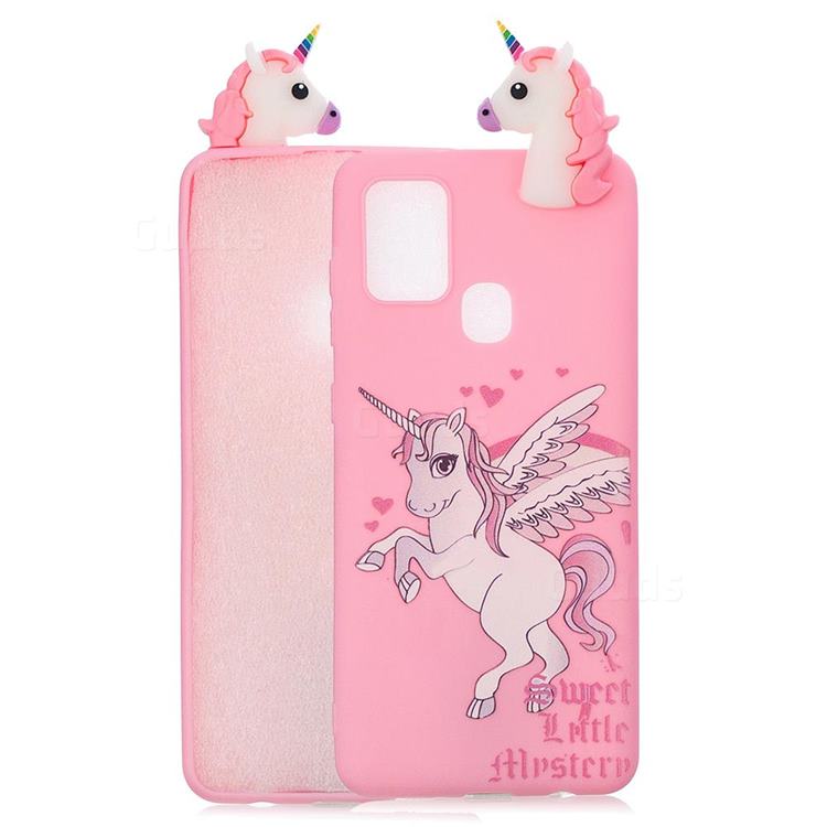 Wings Unicorn Soft 3D Climbing Doll Soft Case for Samsung Galaxy A21s
