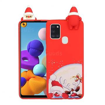 Santa Claus Elk Christmas Xmax Soft 3D Doll Silicone Case for Samsung Galaxy A21s