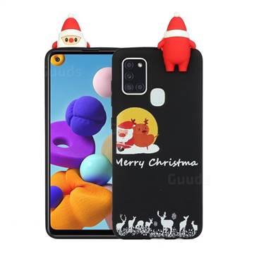 Santa Elk on Moon Christmas Xmax Soft 3D Doll Silicone Case for Samsung Galaxy A21s