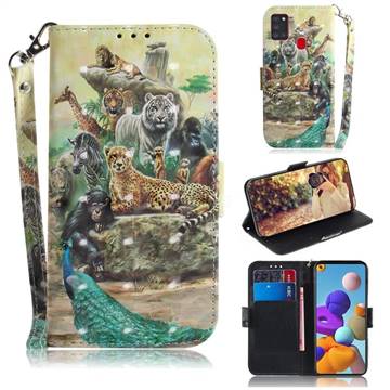 Beast Zoo 3D Painted Leather Wallet Phone Case for Samsung Galaxy A21s