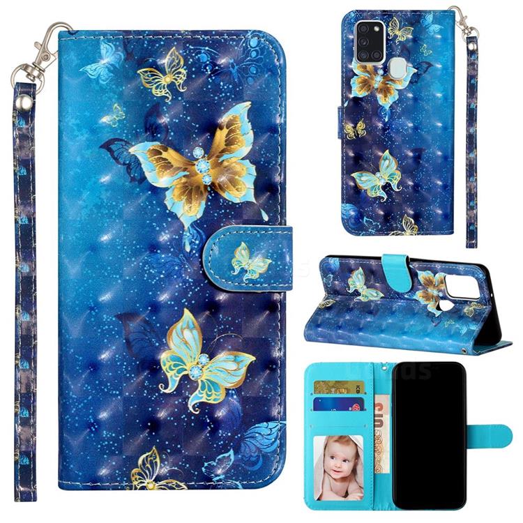 Rankine Butterfly 3D Leather Phone Holster Wallet Case for Samsung Galaxy A21s