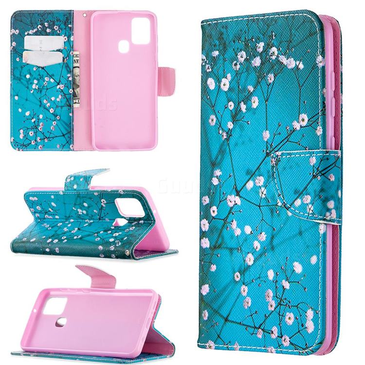 Blue Plum Leather Wallet Case for Samsung Galaxy A21s
