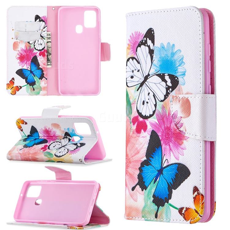 Vivid Flying Butterflies Leather Wallet Case for Samsung Galaxy A21s