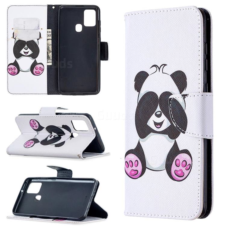 Lovely Panda Leather Wallet Case for Samsung Galaxy A21s