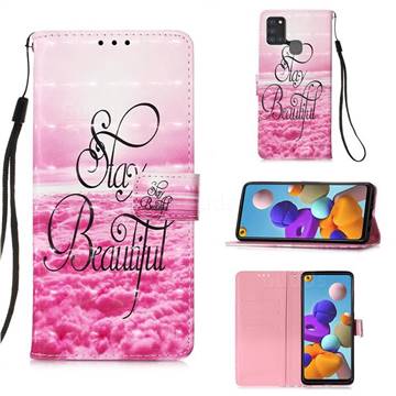 Beautiful 3D Painted Leather Wallet Case for Samsung Galaxy A21s