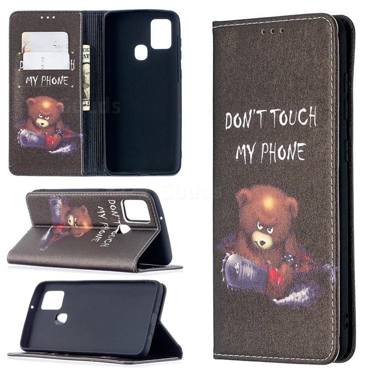 Chainsaw Bear Slim Magnetic Attraction Wallet Flip Cover for Samsung Galaxy A21s