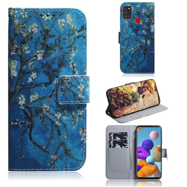 Apricot Tree PU Leather Wallet Case for Samsung Galaxy A21s