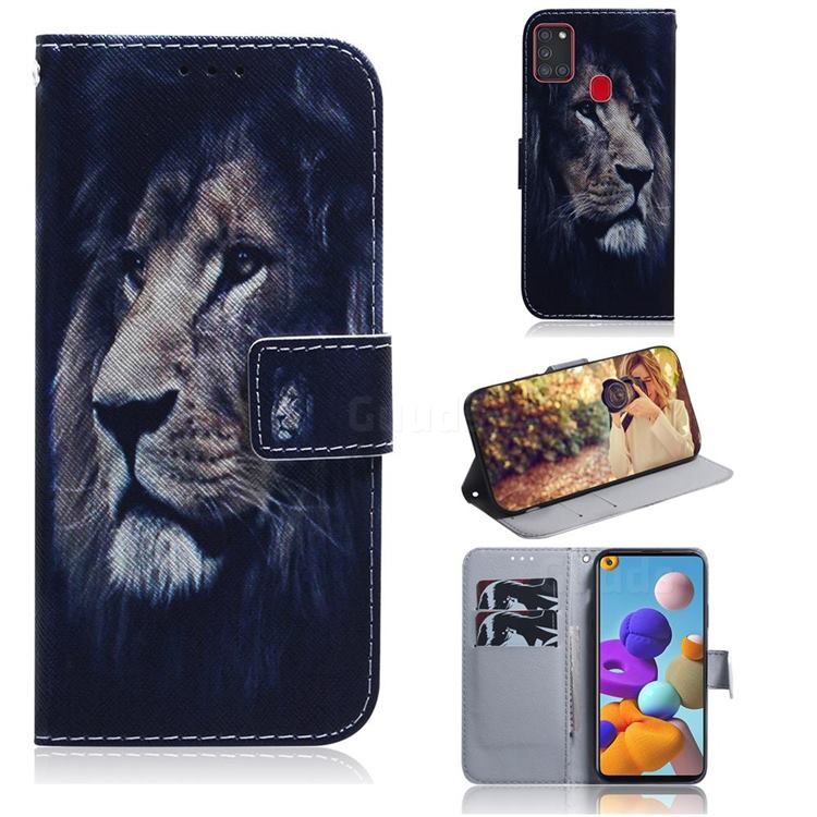 Lion Face PU Leather Wallet Case for Samsung Galaxy A21s