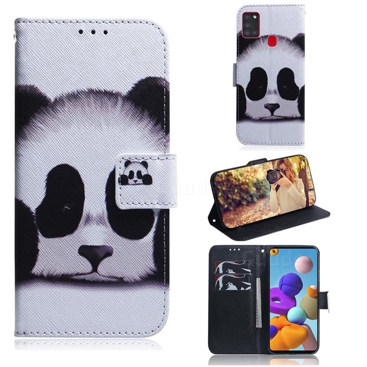 Sleeping Panda PU Leather Wallet Case for Samsung Galaxy A21s