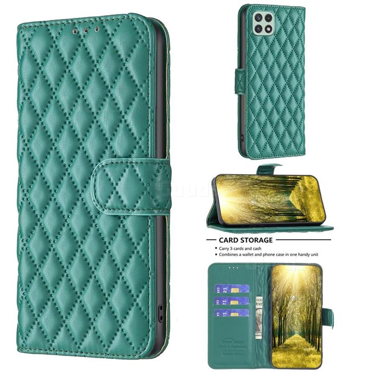 Binfen Color BF-14 Fragrance Protective Wallet Flip Cover for Samsung Galaxy A22 5G - Green