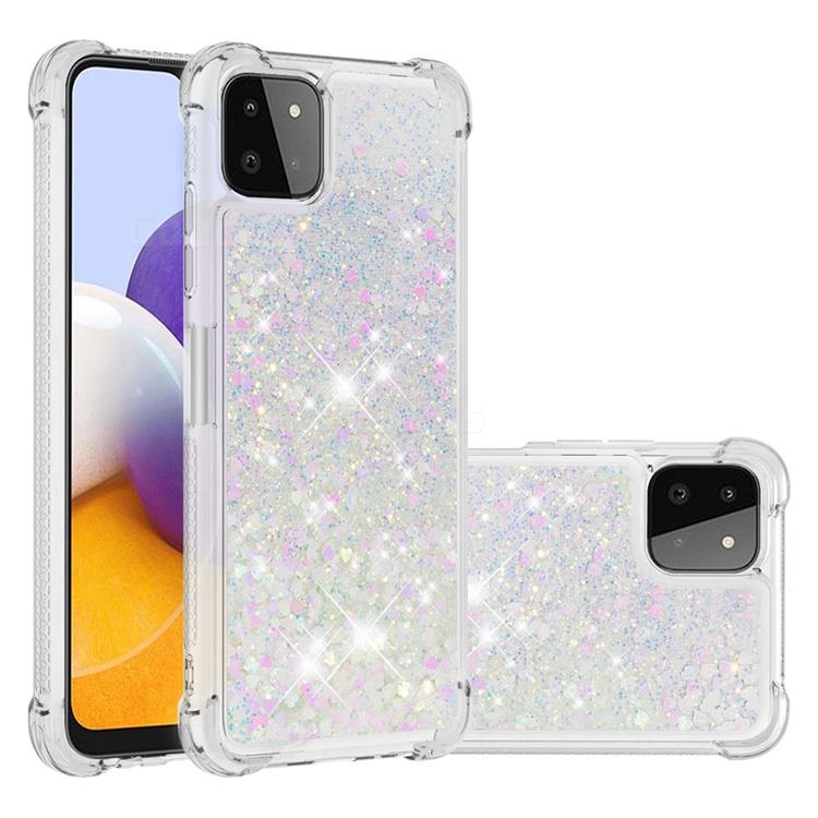 Dynamic Liquid Glitter Sand Quicksand Star TPU Case for Samsung Galaxy A22 5G - Pink