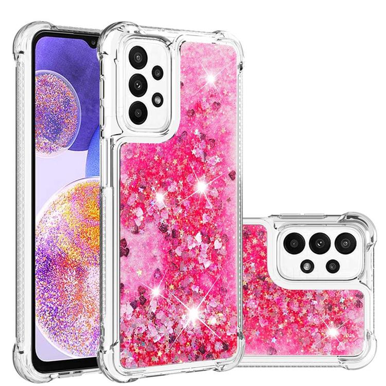 Dynamic Liquid Glitter Sand Quicksand TPU Case for Samsung Galaxy A23 - Pink Love Heart