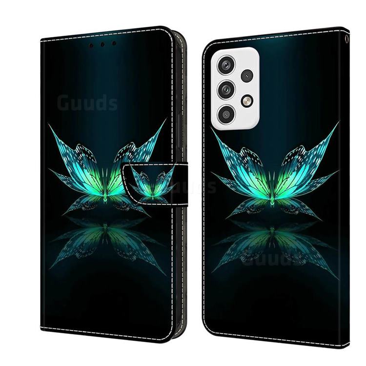 Reflection Butterfly Crystal PU Leather Protective Wallet Case Cover for Samsung Galaxy A23