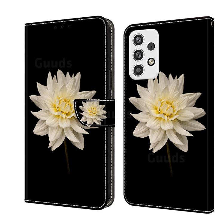White Flower Crystal PU Leather Protective Wallet Case Cover for Samsung Galaxy A23
